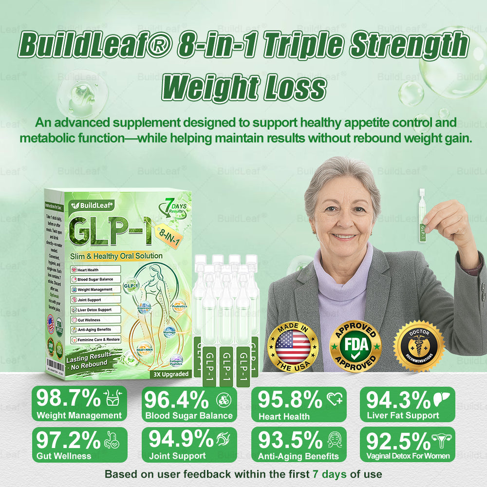 BuildLeafยฎ GLP-1 8-in-1 Slim & Healthy Oral Solution (Once a day, results in 7 days), With 100 Billion CFU Active Probiotics โ
Supports weight management, heart health, diabetes, gut & womenโs health, while firming skin & boosting energy.