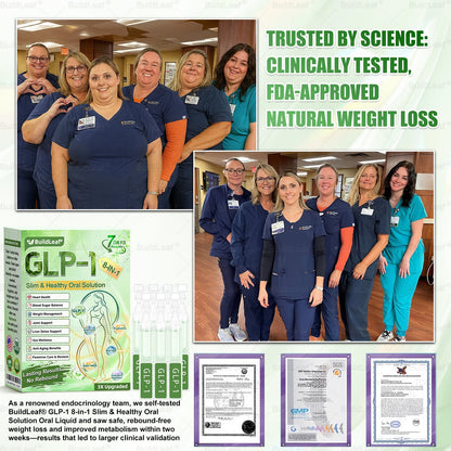 BuildLeaf® GLP-1 8-in-1 Slim & Healthy Oral Solution (Once a day, results in 7 days), With 100 Billion CFU Active Probiotics ✅ Supports weight management, heart health, diabetes, gut & women’s health, while firming skin & boosting energy.
