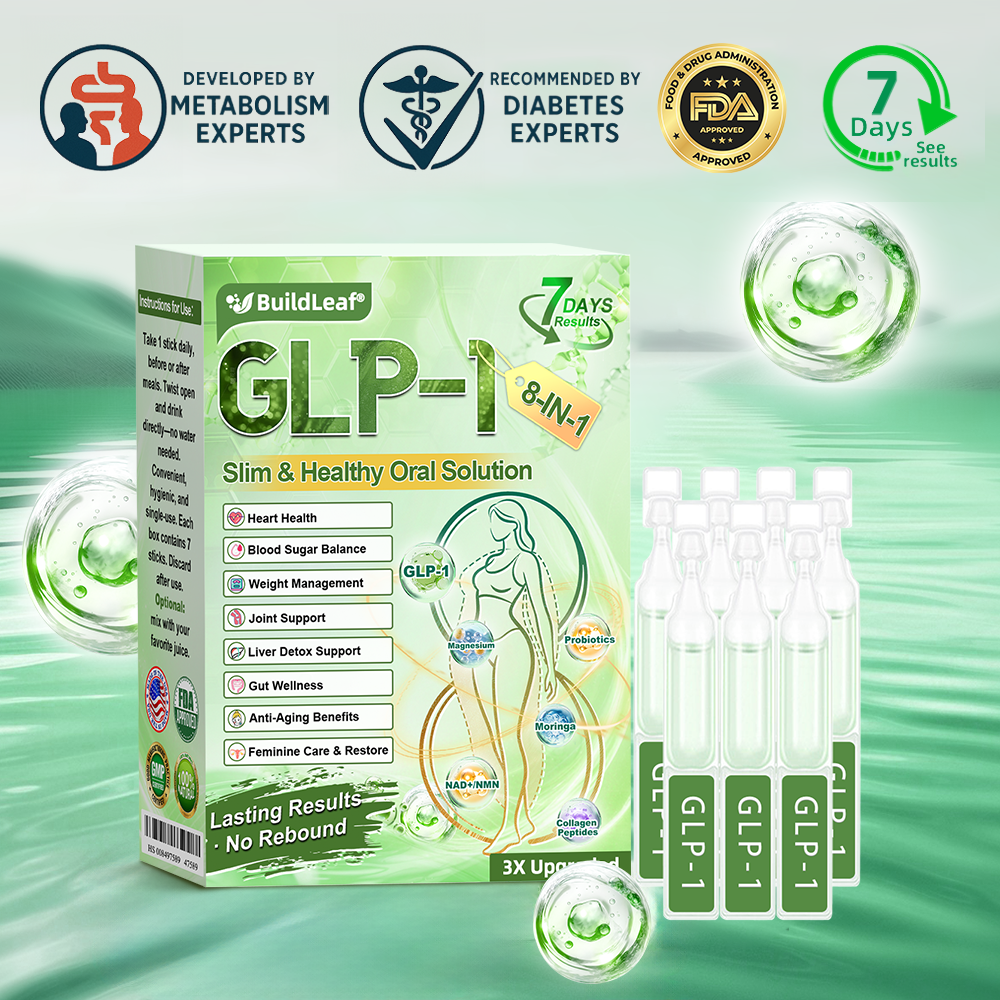 BuildLeaf® GLP-1 8-in-1 Slim & Healthy Oral Solution (Once a day, results in 7 days), With 100 Billion CFU Active Probiotics ✅ Supports weight management, heart health, diabetes, gut & women’s health, while firming skin & boosting energy.