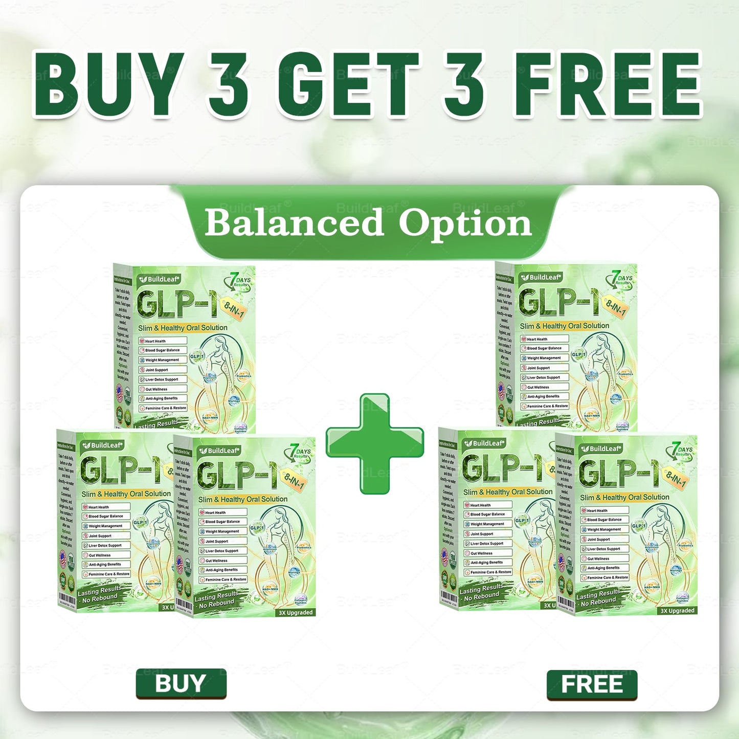 BuildLeaf® GLP-1 8-in-1 Slim & Healthy Oral Solution (Once a day, results in 7 days), With 100 Billion CFU Active Probiotics ✅ Supports weight management, heart health, diabetes, gut & women’s health, while firming skin & boosting energy.